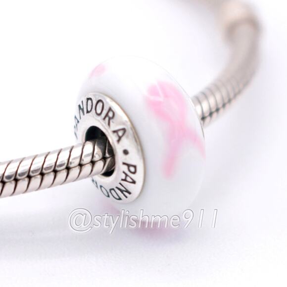 Authentic PANDORA Pink Ribbon Breast Cancer Awareness Charm - Picture 3 of 9